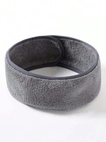 1 件装纯色头带头巾毛巾布发带可调节发饰适用于洗脸化妆护肤用途 - 灰色 - 查看 3