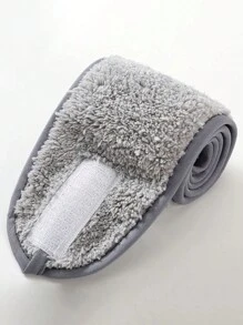 1 件装纯色头带头巾毛巾布发带可调节发饰适用于洗脸化妆护肤用途 - 灰色 - 查看 2