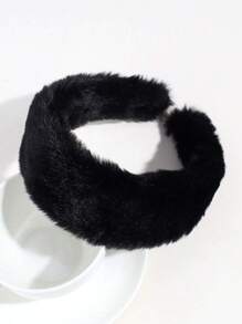 1pc Ladies' Solid Color Wide Headband, Fashionable For Daily Wear - Black - View 2