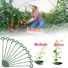 5pcs, Potted Plant Support Rack / Flower Vegetable Vine Climbing Bracket / Balcony Creative Decorative Rack, Plant Fixed Rod Fixed Gardening Flower Plant Branch Dry Fixed Material Fiberglass Rod Rod Bonsai Support Rod Flower Vine - Army Green - View 3