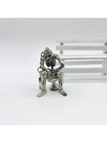 1入組男士創意合金鑰匙扣汽車鑰匙扣鑰匙鍊馬桶禮物裝飾包包吊飾卡通鑰匙扣可愛包飾汽車吊飾包配件聚會節日禮物生日情人節時尚潮流流行適用於青少年女孩女大學生老師 - 灰色 - 查看 1