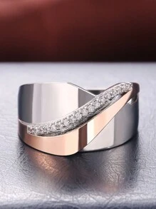 1 PC Glamorous Cubic Zirconia Ring For Women For Wedding Engagement Party Jewelry Valentine's Day Gift - Multicolor - View 2