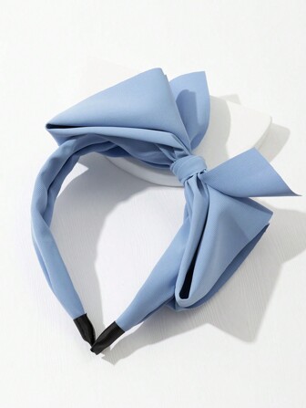 Sött 1st kvinnors blått enfärgat diagonalt randigt hårband med dubbelt lager på sidan, elegant, snyggt, sött skol- eller vardagskläder, lämplig för alla årstider, hårband, hårbåge pannband håraccessoarer huvudaccessoarer