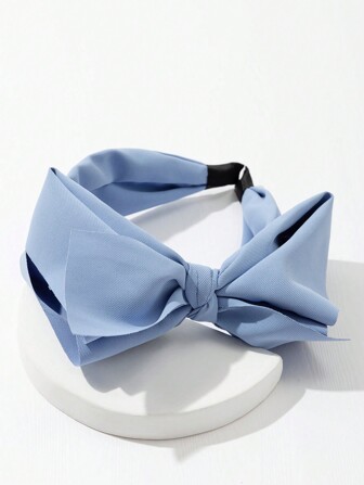 Sött 1st kvinnors blått enfärgat diagonalt randigt hårband med dubbelt lager på sidan, elegant, snyggt, sött skol- eller vardagskläder, lämplig för alla årstider, hårband, hårbåge pannband håraccessoarer huvudaccessoarer