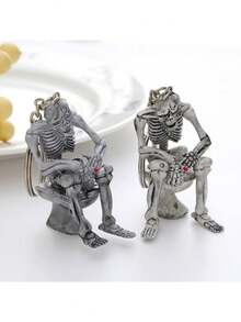 1入組男士創意合金鑰匙扣汽車鑰匙扣鑰匙鍊馬桶禮物裝飾包包吊飾卡通鑰匙扣可愛包飾汽車吊飾包配件聚會節日禮物生日情人節時尚潮流流行適用於青少年女孩女大學生老師 - 灰色 - 查看 5