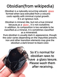 1pc/100g Natural Black Obsidian Crystal Rocks Raw Stones For Tumbling, Black Obsidian Crystals Bulk Rough Gemstone For Jewelry Making, Healing, Meditation, Sculpture Best Gifts - Black - View 2