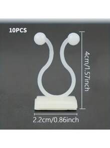 10入組家庭綠色植物攀爬牆固定器,無痕自粘式線修剪器 - 白色 - 查看 4