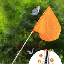Redes de pesca telescópicas para mariposas, red para atrapar insectos, pesca al aire libre y red para atrapar camarones, 2 piezas - Rojo - Ver 2