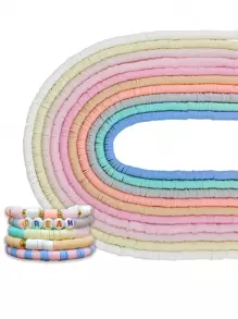 3500pcs 10-strand Polymer Clay Beads For Jewelry Making, Including 6mm Black Stone Beads For Bracelets And Necklaces - Multicolor - View 11