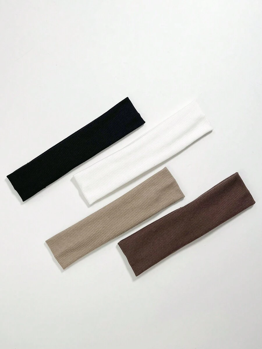 4pcs/set Solid Color Fashionable Sports Headband For Women, Suitable For Daily Exercise - Multicolor - View 1