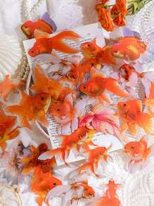 30張金魚貼紙套裝,寵物材質,透明防水,適用於diy杯子裝飾,剪貼簿,手工藝,學生獎品 - 彩色 - 查看 2