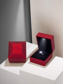 Creative Led Light Up Proposal Jewelry Box For Ring And Earrings Collection, Flashing - Red - View 6
