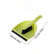 Small Dustpan And Brush Set Desktop Brush Computer Keyboard Cleaning Brush Broom Dustbin Suit Household Cleaning Tools - Green - View 3