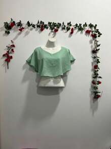 Women Tops - 薄荷綠 - 查看 1