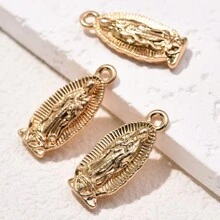 10 piezas de dije con forma de icono religioso de aleación de moda para hacer pulseras, collares y aretes - Dorado - Ver 1