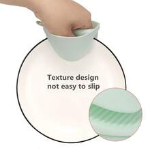 矽膠烤箱手套耐熱,矽膠廚房鍋蓋,迷你烤箱手套,橡膠烤箱手套,戶外野餐保溫廚房手套,夾子手套,可愛廚房手套(黑色) - 黑色 - 查看 4