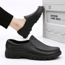 Men's Non-Slip & Wear Resistant Work Shoes, Chef Shoes With Oil & Water Resistance, Kitchen Shoes - Black - View 9