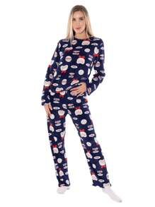 HERMOSA PIJAMA CALIENTITA Y LIGERA PARA DAMA - Azul Marino - Ver 1