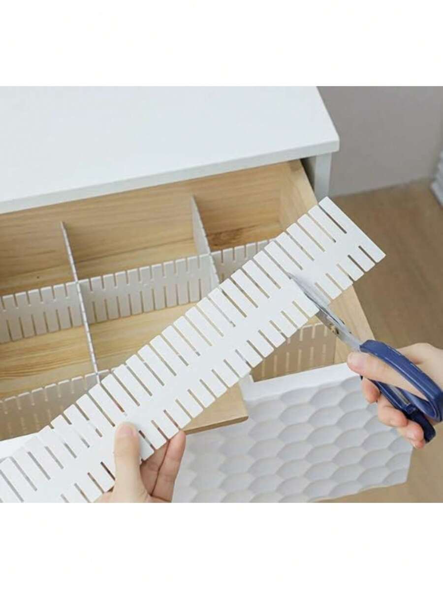 Set Of 4 Adjustable Multipurpose Drawer Dividers Back To School Dormitory Storage - White - View 1