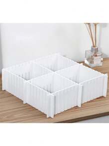 Set Of 4 Adjustable Multipurpose Drawer Dividers Back To School Dormitory Storage - White - View 6
