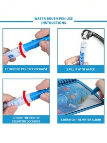 Stomle Family Magic Water Drawing Book Bh-08 Universe Space With Random Color & Style Pen Set Packed In A Bag, Package May Be Damaged During Shipping - Army Green - View 6