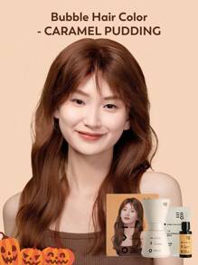Triptych Of Lune 萬聖節染髮劑 - Bela 焦糖布丁泡泡家用染髮劑套件 120 毫升（附工具），在家DIY