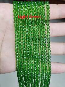 批發10串（1200+顆）閃亮4mm玻璃珠/假日珠/奧地利玻璃珠/圓形玻璃珠/水晶間隔珠，適用於手鍊/項鍊/腳鍊/耳環首飾製作/ DIY散珠/婚禮裝飾/聖誕樹裝飾/假日裝飾/房間裝飾 - 彩色 - 查看 9