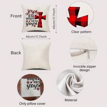 1 Miếng Hiện đại Hình vuông Vỏ gối Với Vượt qua & In thư , Mềm mại Và Có thể giặt được Vỏ gối thắt lưng Đối với Sofa , Phòng ngủ , Nhà  Trang trí Đối với Giáng sinh , Mùa Đông , Kỳ nghỉ , Các bữa tiệc - Hồng - Xem 6