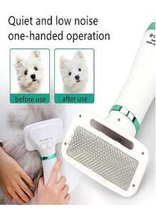 Cepillo Secadora Peinadora Para Mascotas Perros Gatos 2 En 1 - Blanco - Ver 4