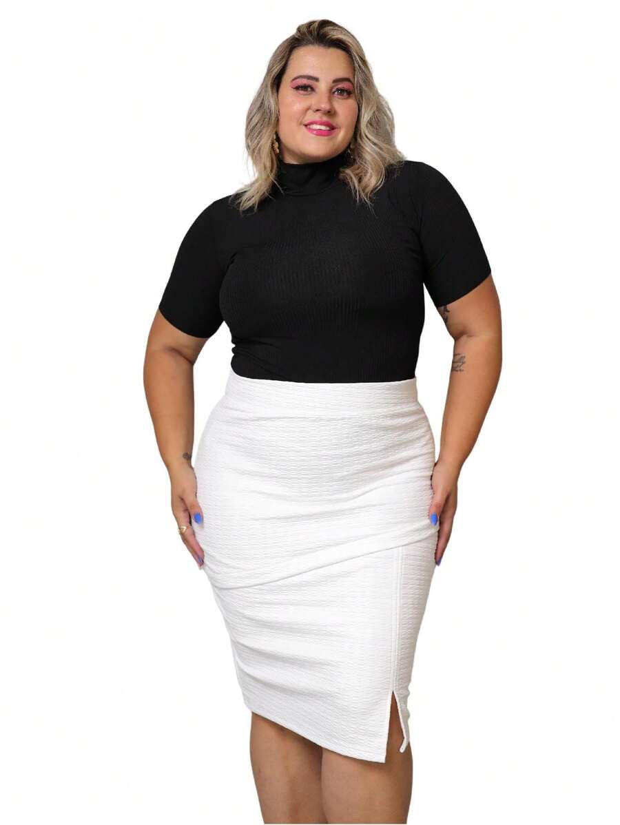 Plus Size Skirts - trắng - Xem 1
