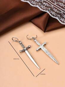 1pair Vintage Sword & Dagger Dangle Earrings