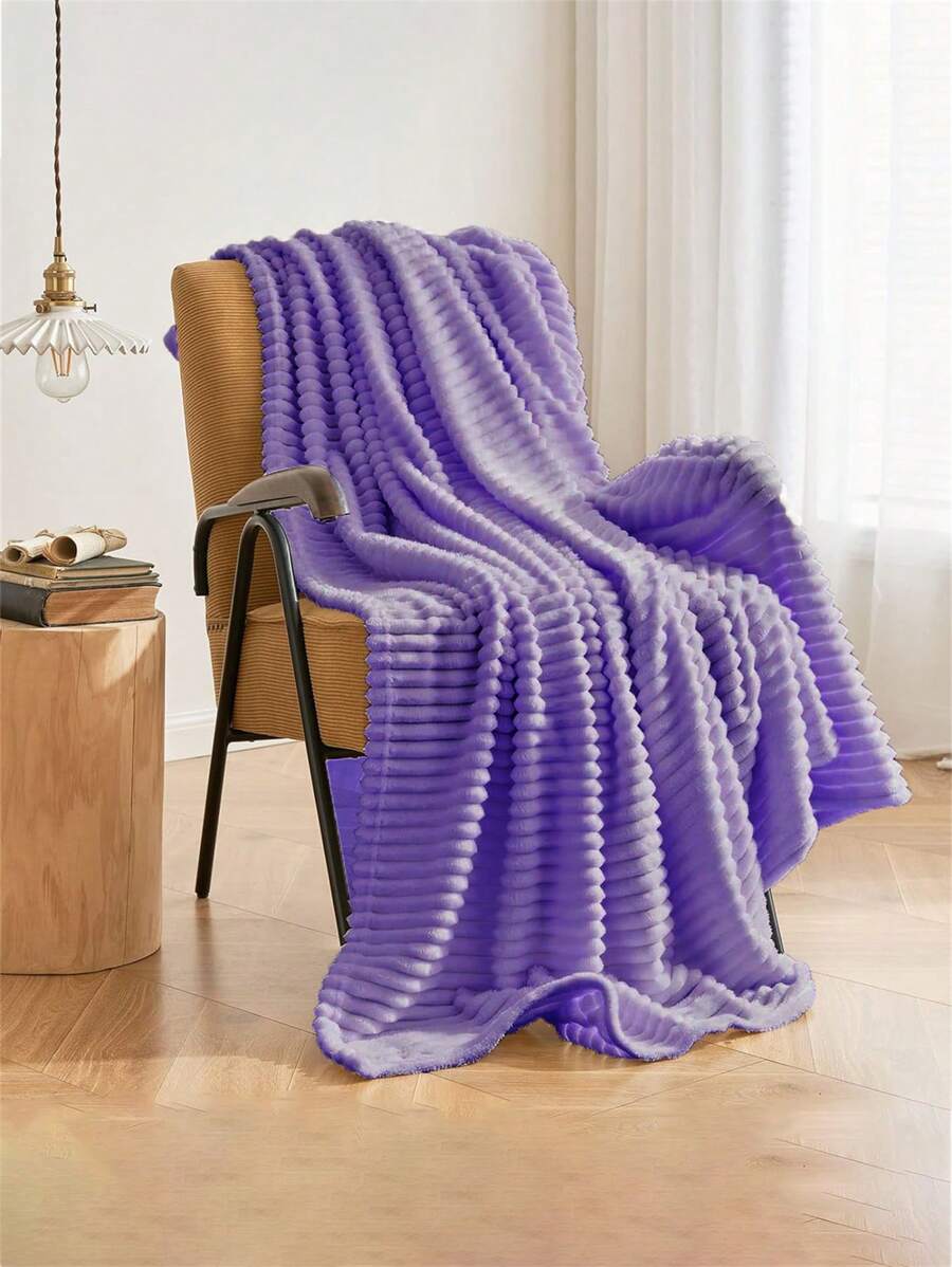 1 Tím Dép Nỉ Chăn Ấm Điều Hòa Chăn Mềm Mại Ấm Cúng Sang Trọng Ném Cho Ghế Sofa Giường Ghế Phòng Khách - Màu tím - Xem 1