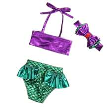 Baby Swimsuit (Bikini) 3 Piece Set - 綠色 - 查看 4