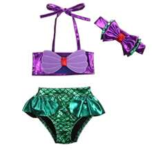 Baby Swimsuit (Bikini) 3 Piece Set - 綠色 - 查看 1