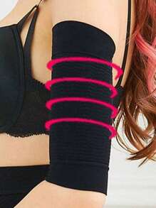 2pcs/Set Pressure Shaping Sports Yoga Arm Compression Sleeves Gym Gym Accessories Coderas - Black - View 2