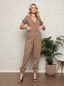Women Jumpsuits - Khaki - View 2