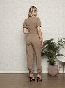 Women Jumpsuits - Khaki - View 1