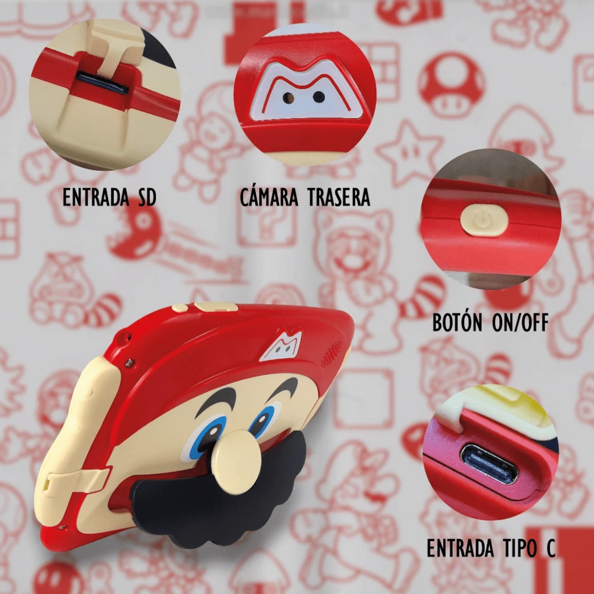 Tableta Android de Super Mariio bros - Rojo - Ver 1