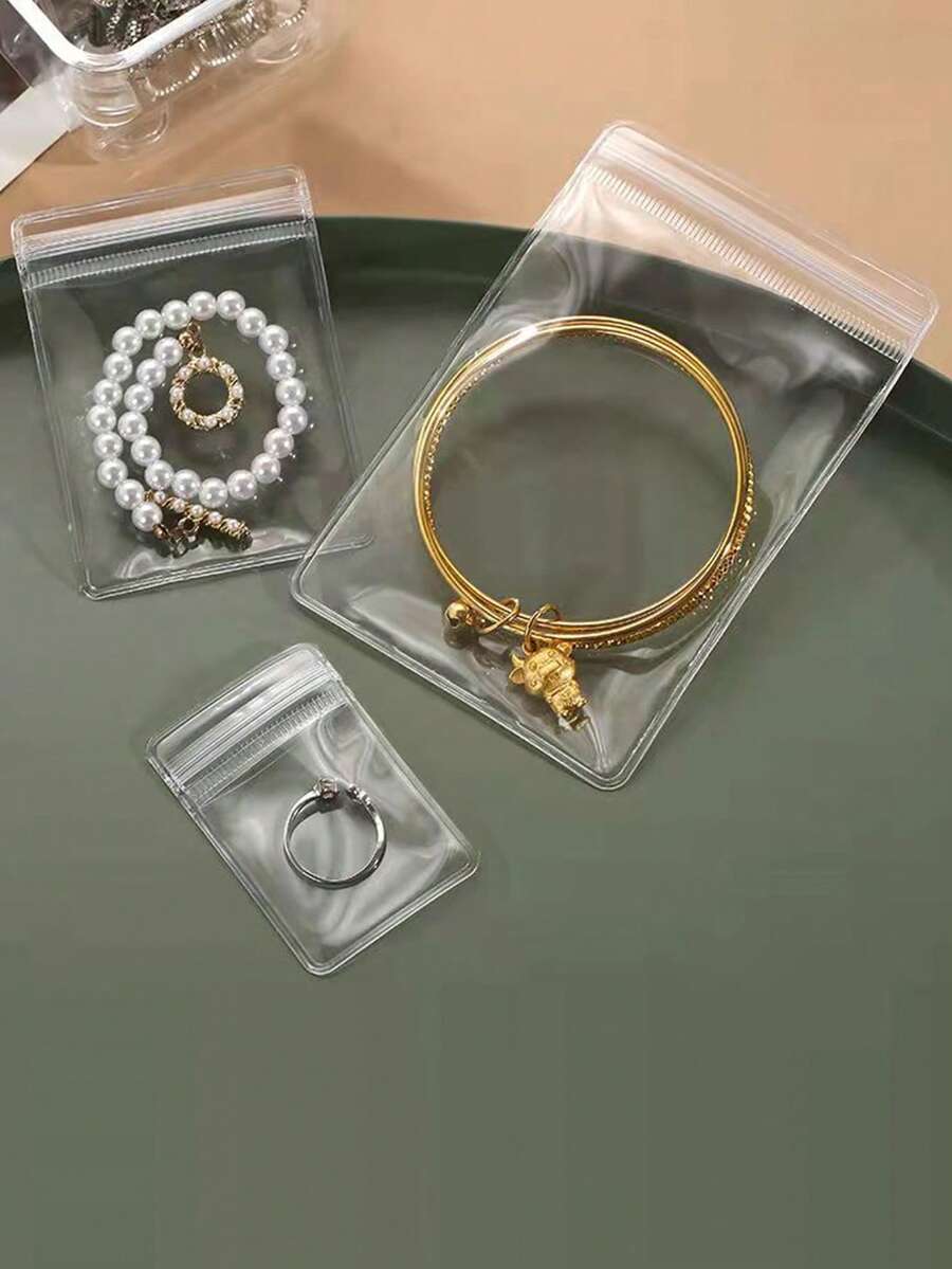 10入組透明珠寶袋包裝袋,用於耳環收納,珠寶和小收藏品整理