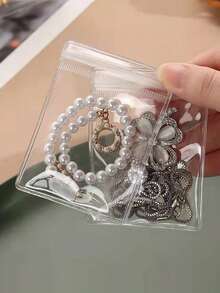 10入組透明珠寶袋包裝袋,用於耳環收納,珠寶和小收藏品整理