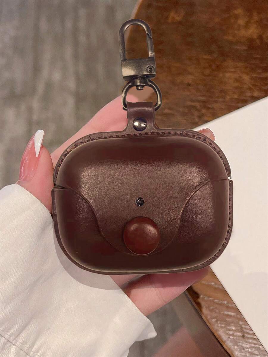 純色款式保護殼,適用於airpods1/2和airpods Pro - 咖啡棕 - 查看 1