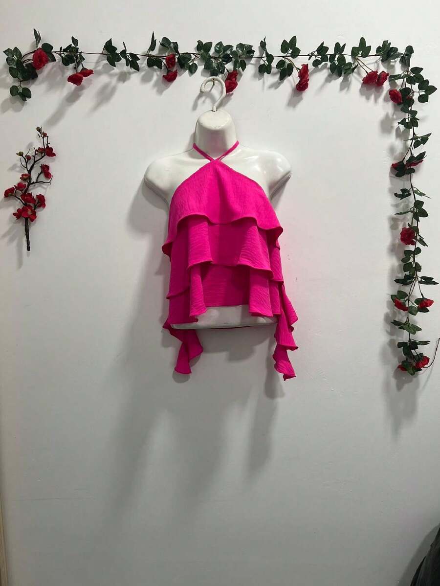 Plus Size Tank Tops & Camis - 玫紅色 - 查看 1