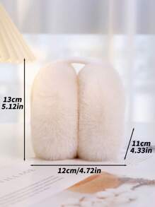 1個女士保暖冬季可摺疊毛絨耳護套,耳暖器,耳罩,防寒耳袋,戶外耳罩,適合冬季外出 - 白色 - 查看 4