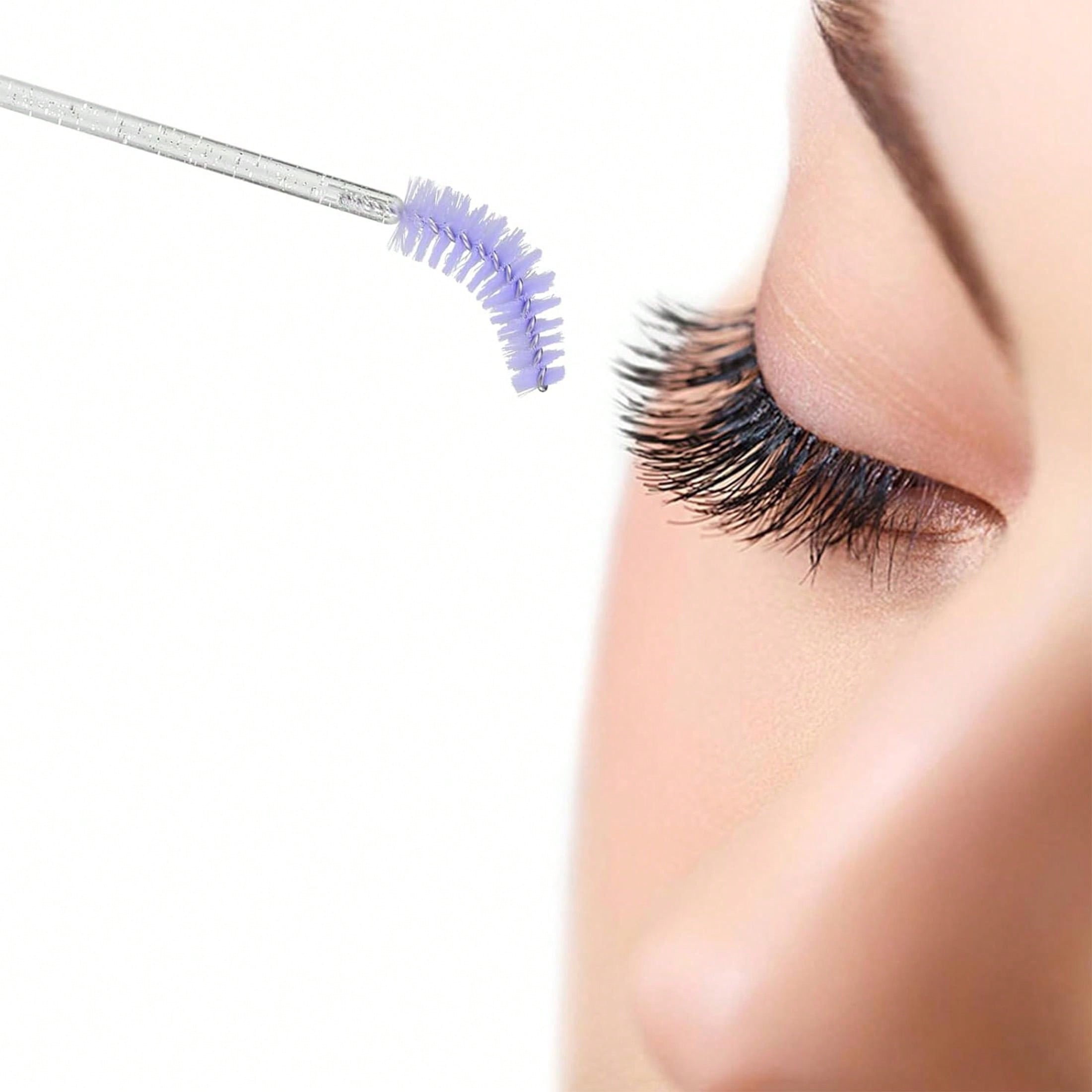 25 Pieces Disposable Mascara Wands Bendable Eyebrow Brush Portable Eyelash Spoolies for Lash