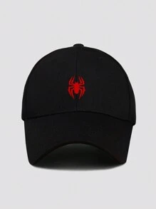 1pc Men's Printed Spider Pattern Adjustable Casual Baseball Cap, Suitable For Daily Wear Street Halloween - Black - View 1
