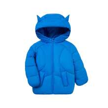 Balabala Áo khoác lông vũ nhẹ cơ bản có mũ trùm đầu cho bé trai - Màu xanh lam - Xem 5