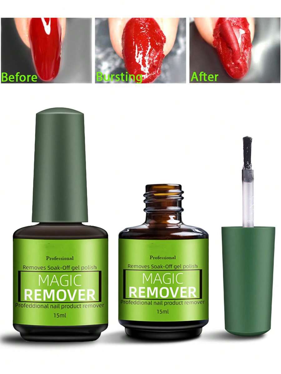 YEVYO Magic Burst Gel Polish Remover Soak Off Gel Nail Polish Remover , 2 Piece Set for Nail Removing Winter Nail Set - xanh quân đội - Xem 1
