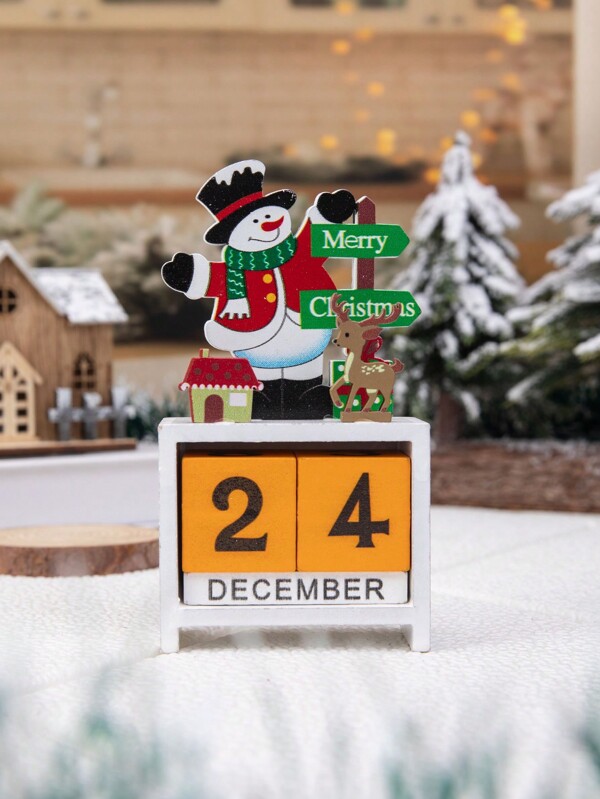 1pc Christmas Wooden Calendar