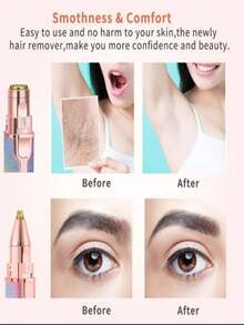 2 In 1 Facial Epilator Women Hair Remover, Rechargeable Eyebrows - Multicolor - View 2