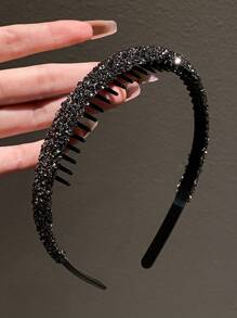 1pc Women's Versatile Colorful Rhinestone Hair Hoop Party - Brown - View 11